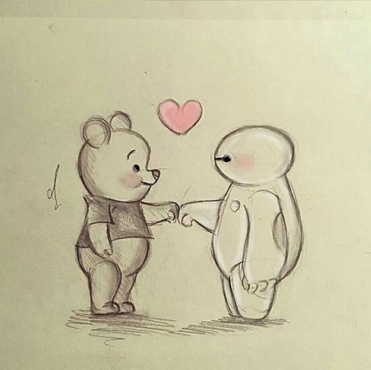 Милые парные рисунки