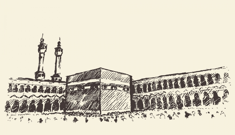 Храм Кааба рисунок