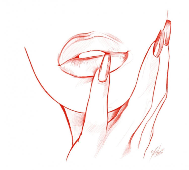 Рисунок руки с ногтями
