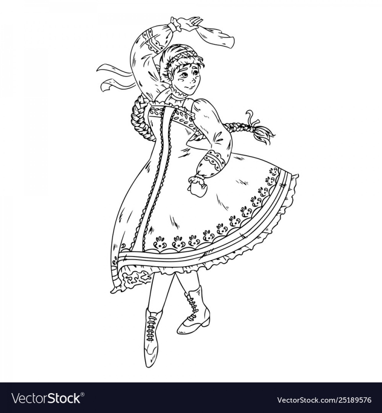 Русский народный танец раскраска