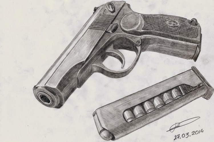Пистолет макарова рисунок