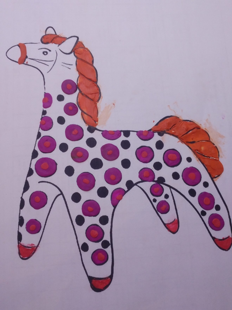 Дымковская лошадка рисунок