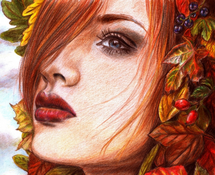 Осенний портрет рисунок
