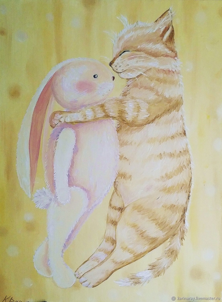 Кот и заяц рисунок