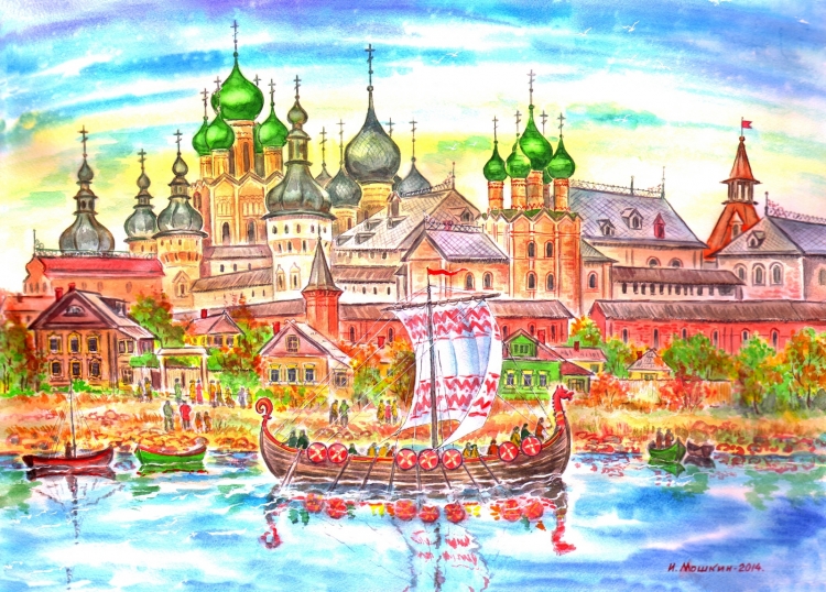 Древний русский город рисунок