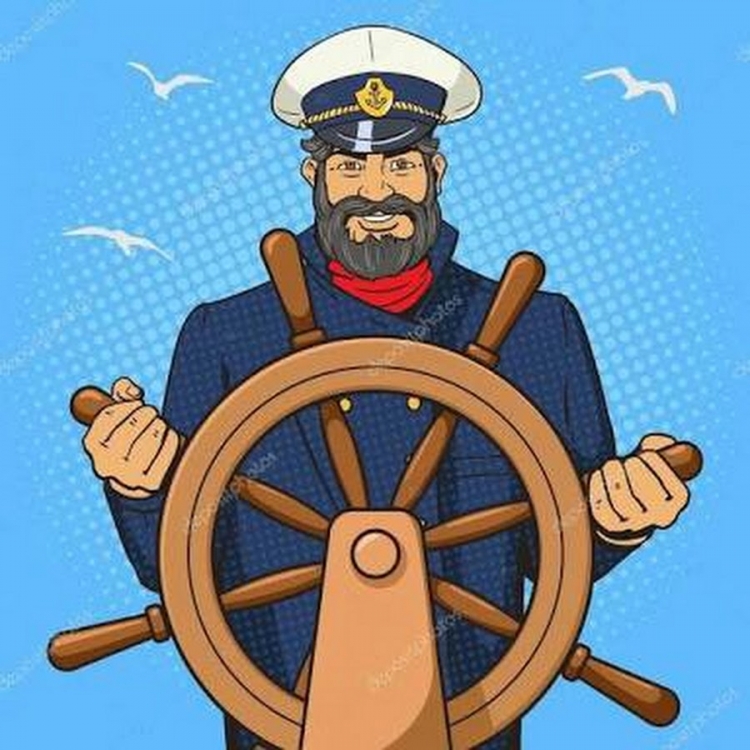 как нарисовать капитана корабля