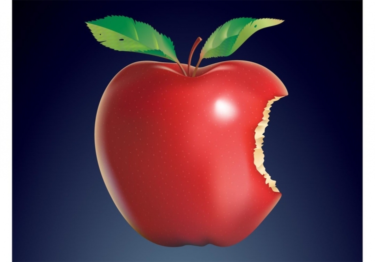 Откусанное яблоко рисунок