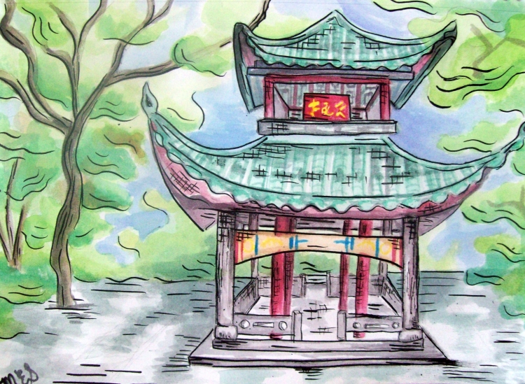 Китайские дома рисунки
