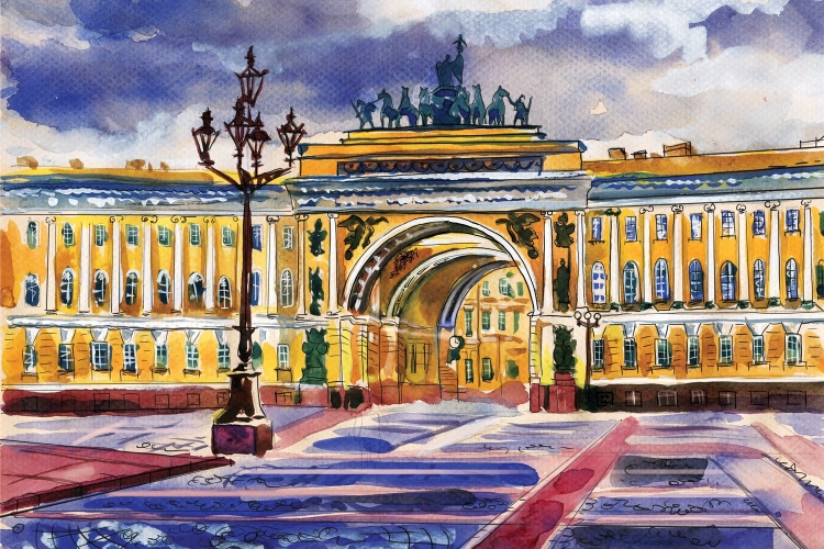 Дворцовая площадь рисунок