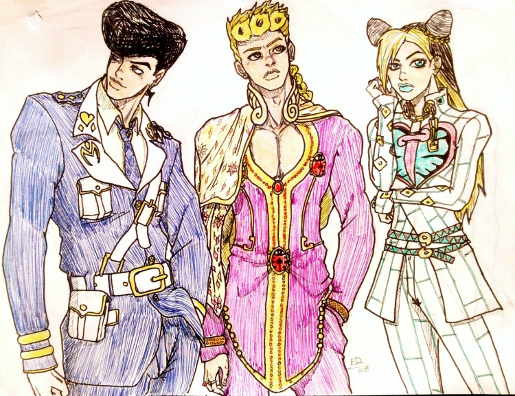 Jojo bizarre Adventure Josuke giorno and Jolyne