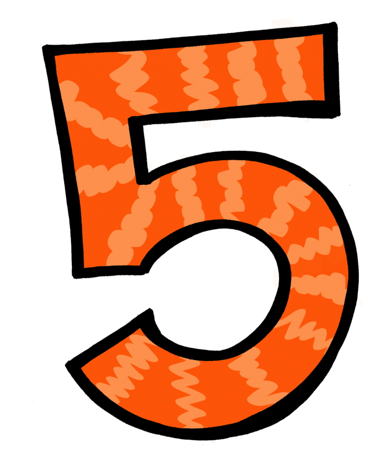 Цифра 5 цветная