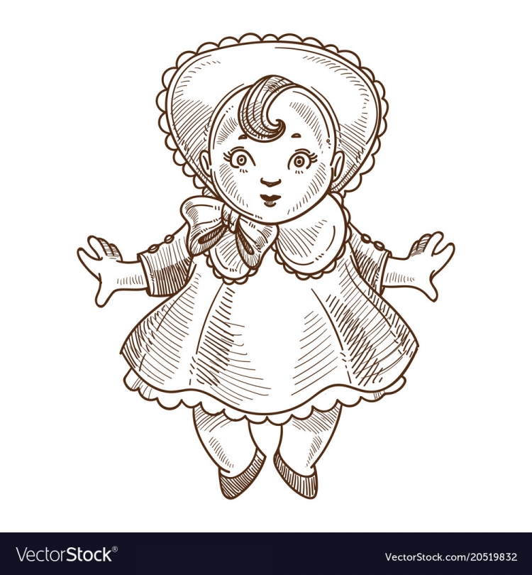 Старинная кукла рисунок