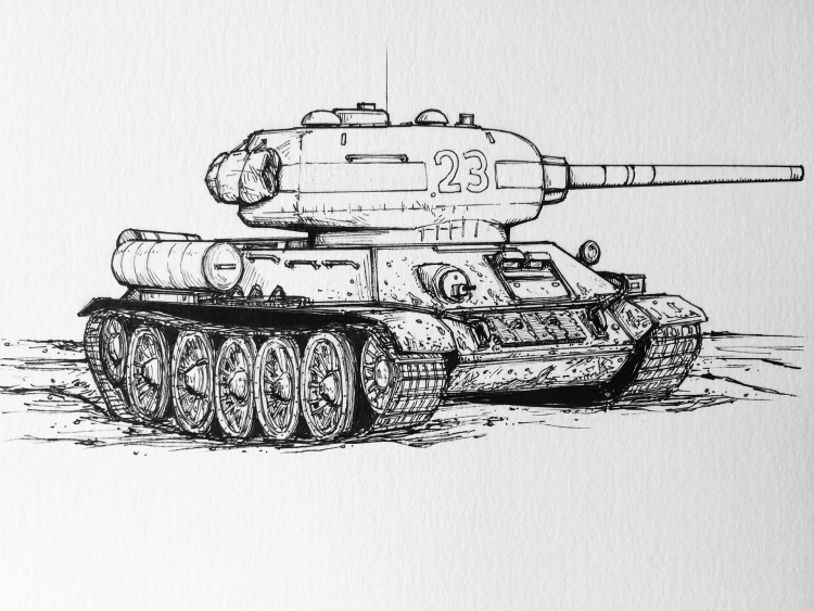 Русский танк рисунок