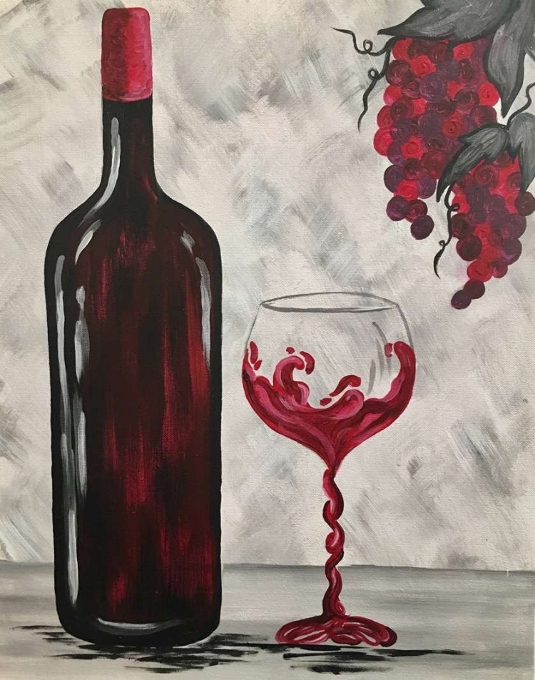 Нарисованная бутылка вина