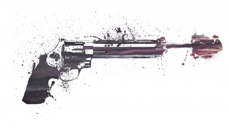 Выстрел из пистолета рисунок