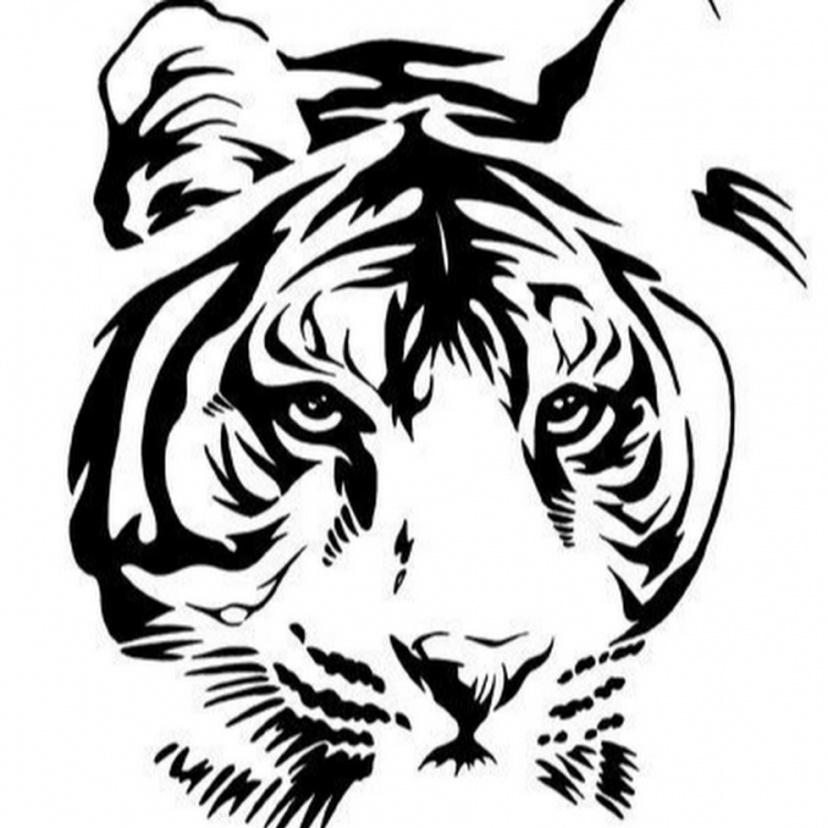 Тигр силуэт рисунок