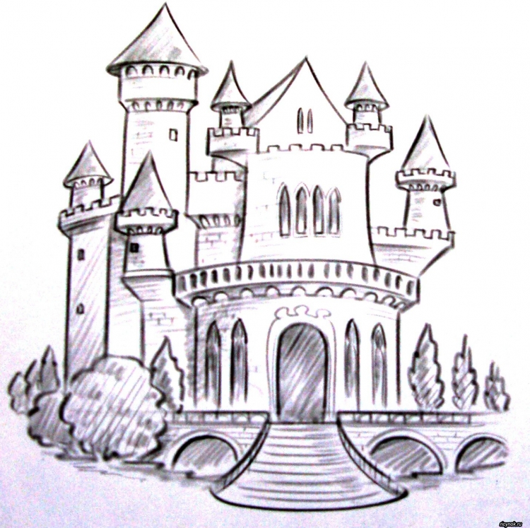 Средневековые замки рисунки