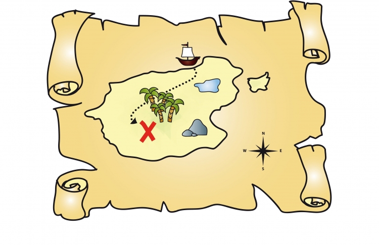 Карта острова сокровищ рисунок
