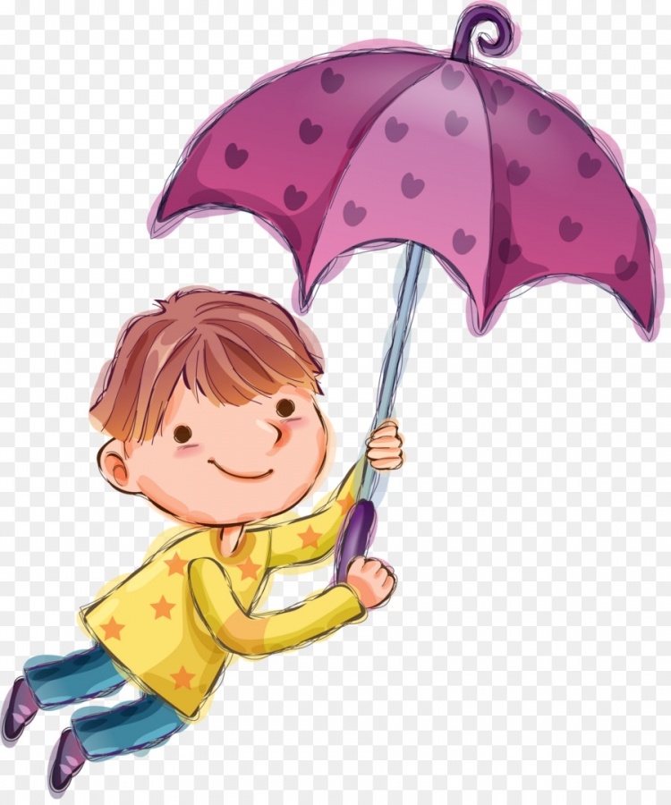 Рисунок мальчик под зонтом