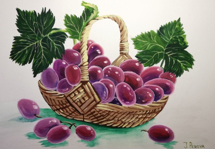 Корзинка гуашью