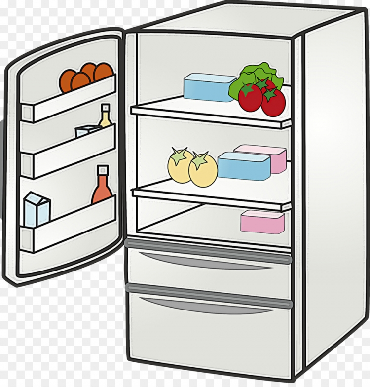 Открытый холодильник рисунок