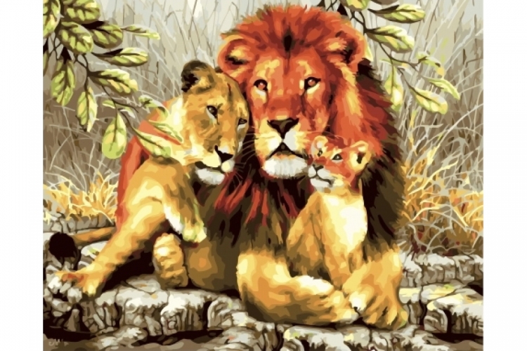 Семья львов рисунок
