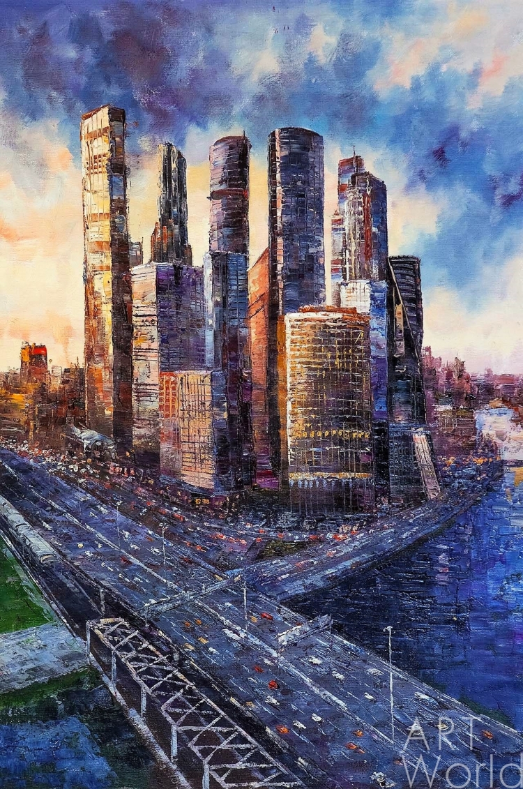 Москоу Сити картина маслом