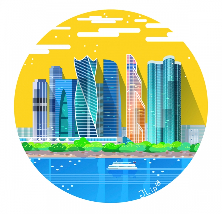 Москва Сити Графика