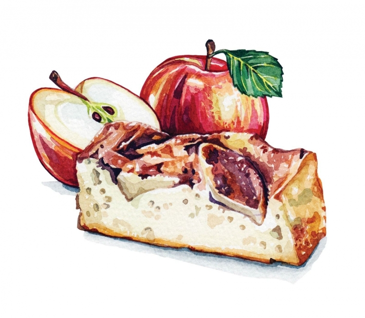 Яблочный пирог рисунок