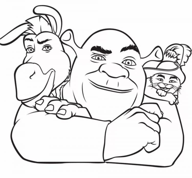 Шрек раскраска