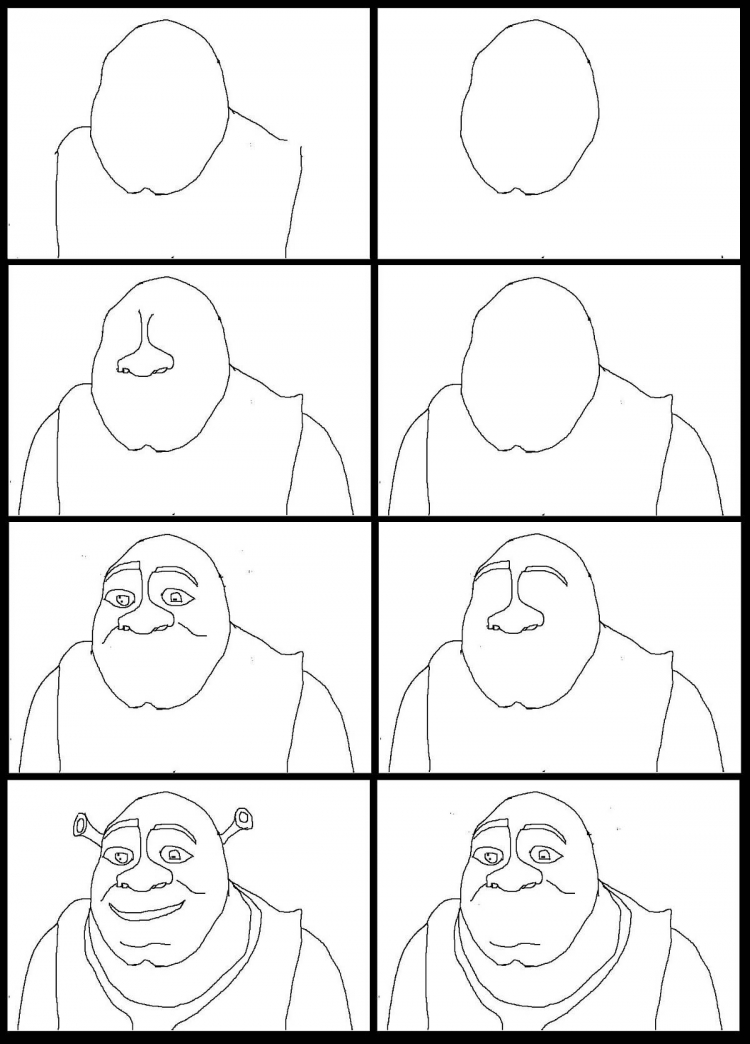 Шрек рисунок лёгкий