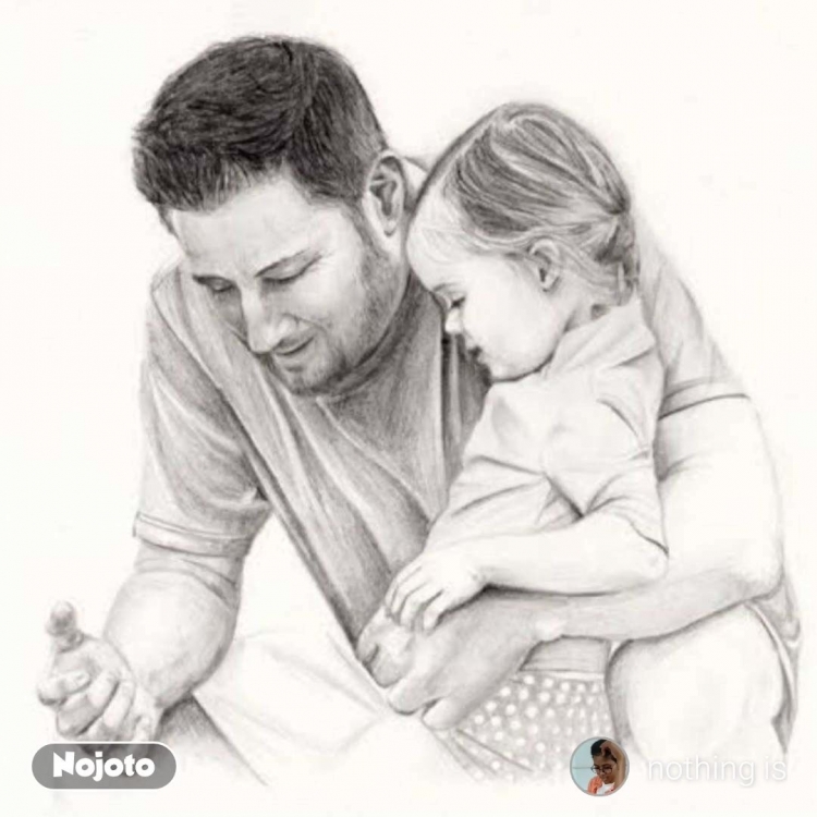 Папа и ребенок рисунок