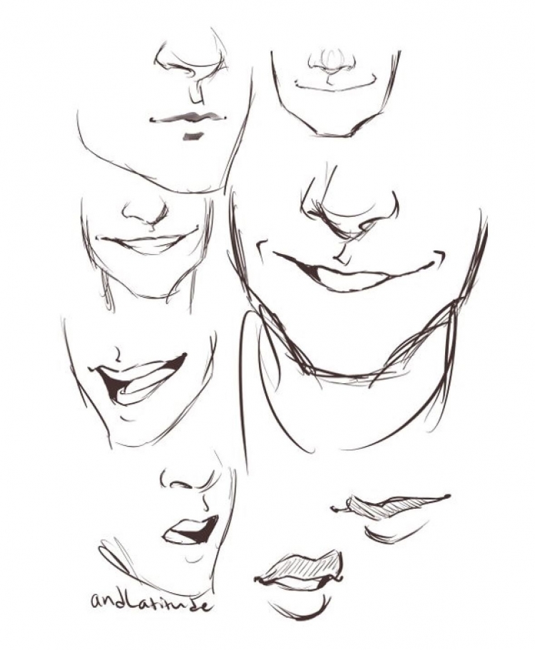 Нарисованные мужские губы