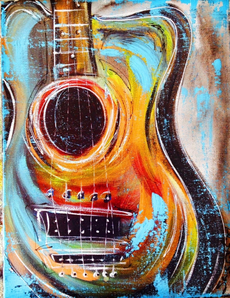 Гитара рисунок цветной