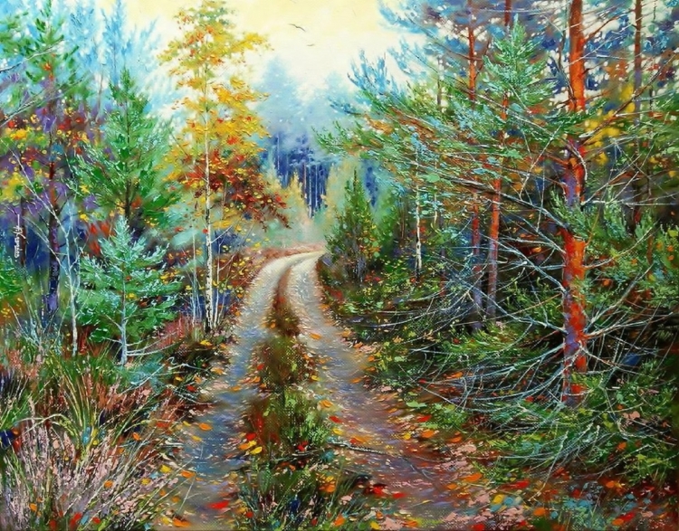 Художник-Импрессионист Лесной пейзаж