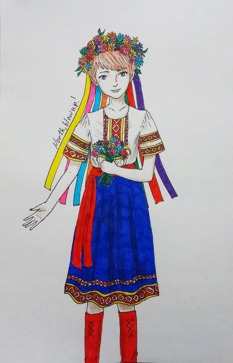 Украинский народный костюм рисунок