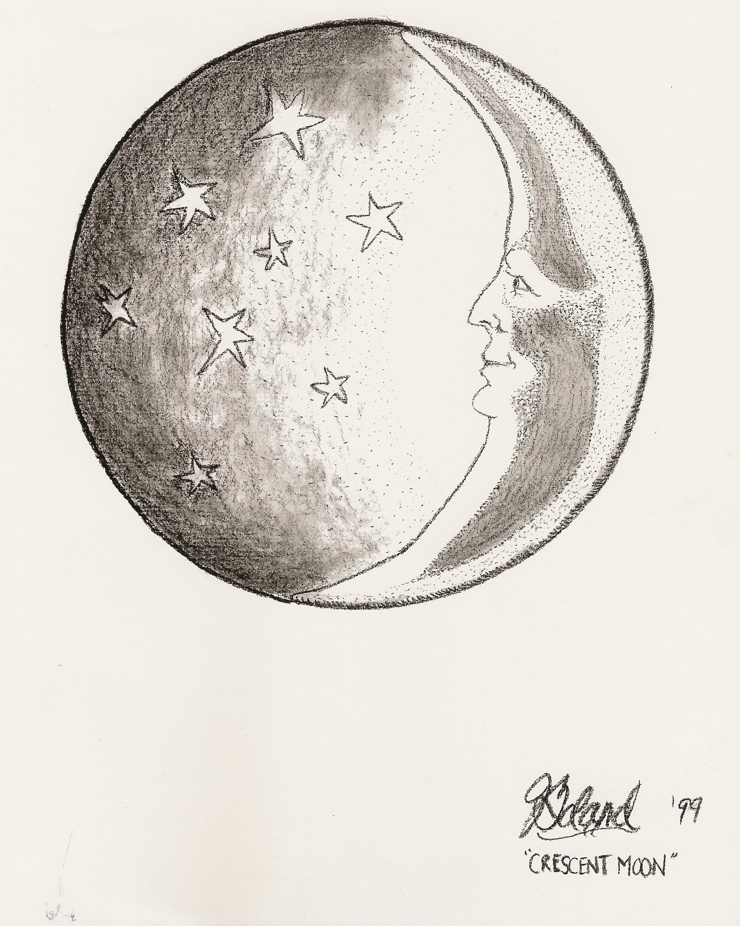 Полный урок рисования луны в одном изображении