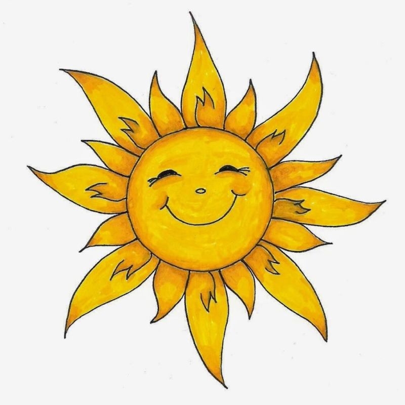 Как нарисовать солнце — простые приемы для начинающих и детей, пошаговые мастер-классы