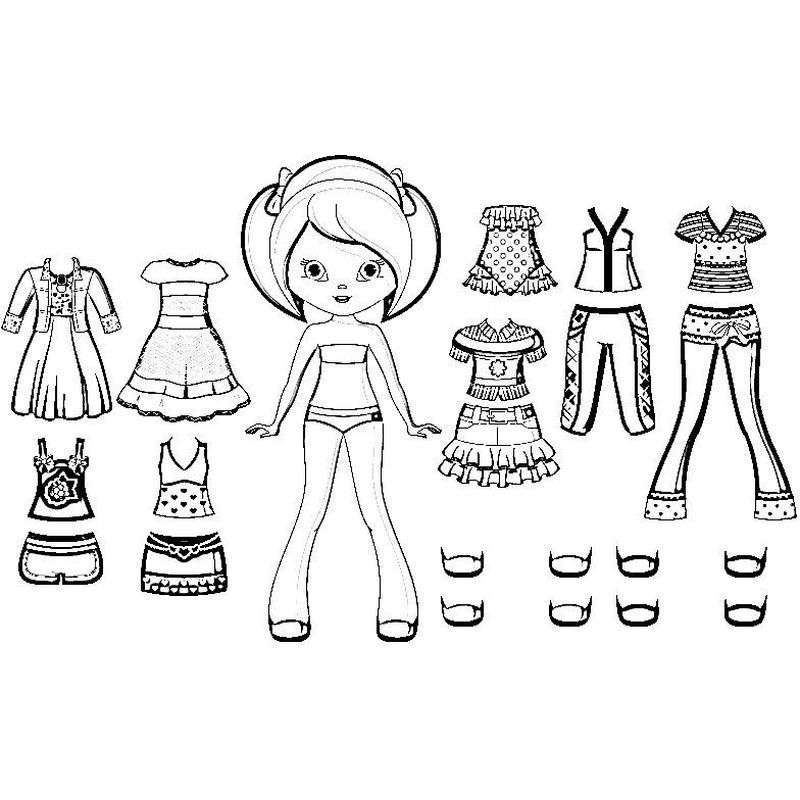 Куклы Чиби: Раскраски Одевалки