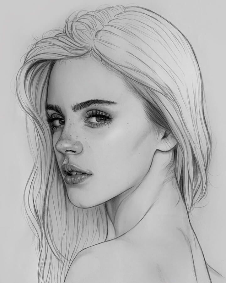 Хлоя Морец рисунок карандашом