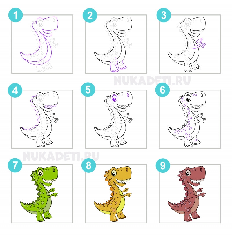 Векторы по запросу Как нарисовать динозавра