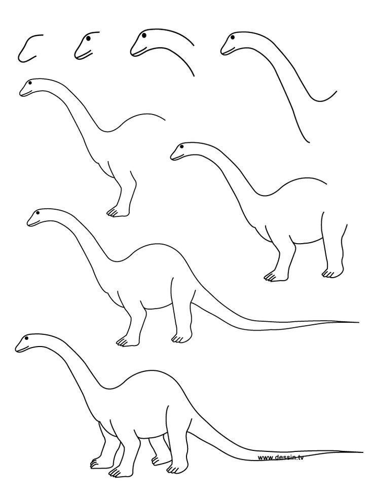 Как легко нарисовать динозавра