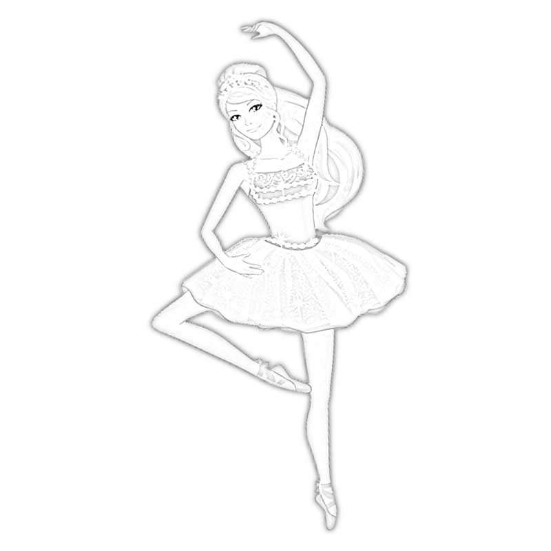 Раскраска Балерина-Барби распечатать или скачать