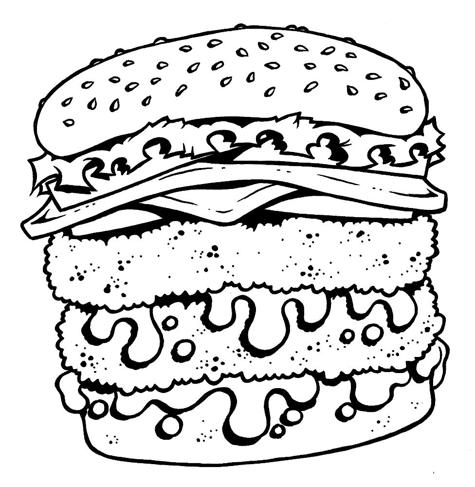 Гамбургер раскраска 53 фото