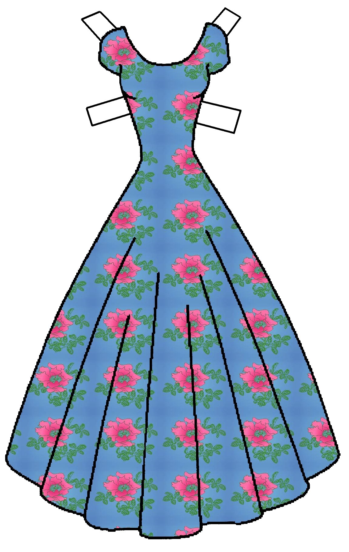 Раскраска — красивое бальное платье