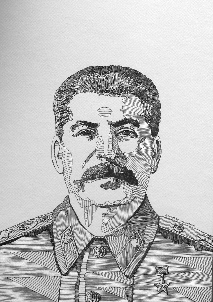 Портрет Сталина карандашом