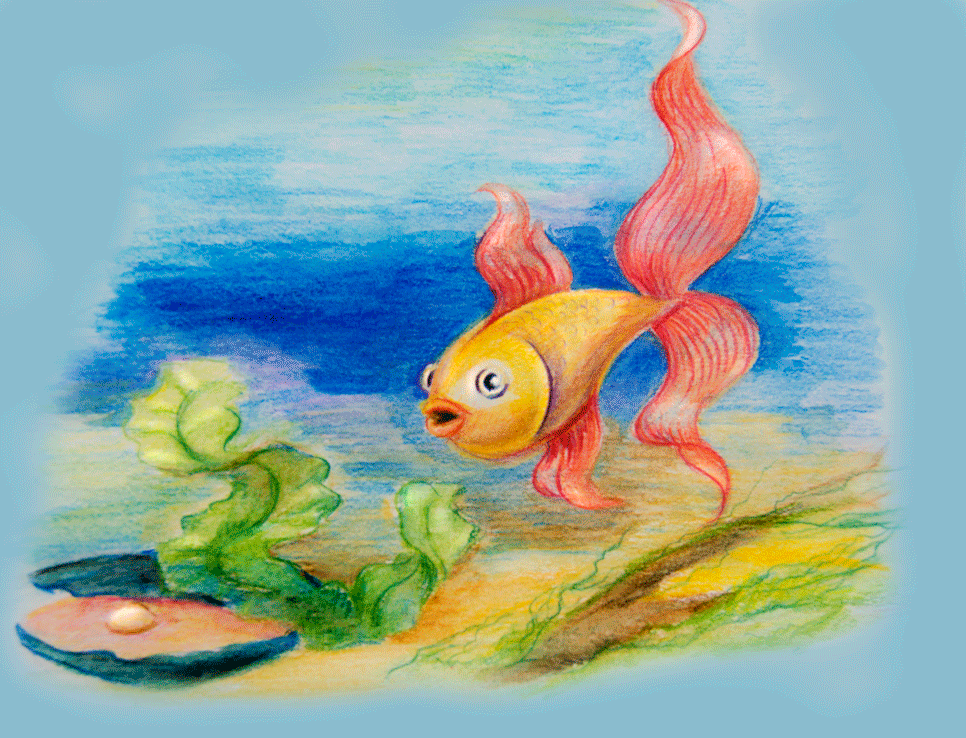 Золотая рыбка произведение. Сказки золотой рыбки. Рисование Золотая рыбка. Золотая рыбка иллюстрация. Люстрация Золотая рыбка.