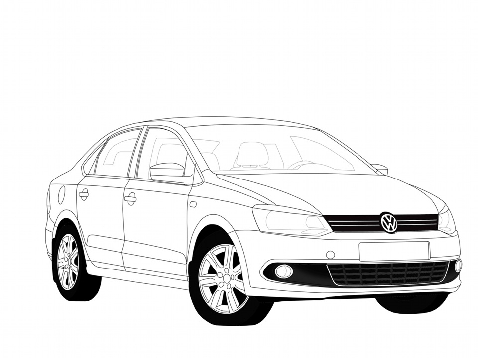 Раскраска Volkswagen Passat