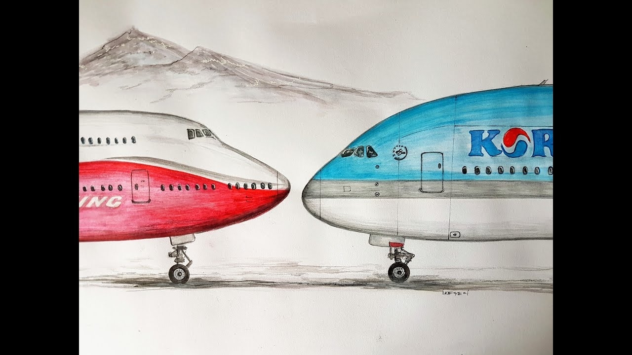 Как нарисовать самолёт боинг 747 - обои и картинки на рабочий стол