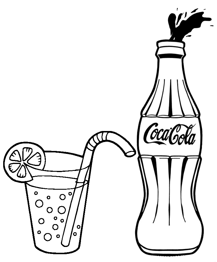 Раскраска Кока кола 🍀. Скачать разукрашку бесплатно